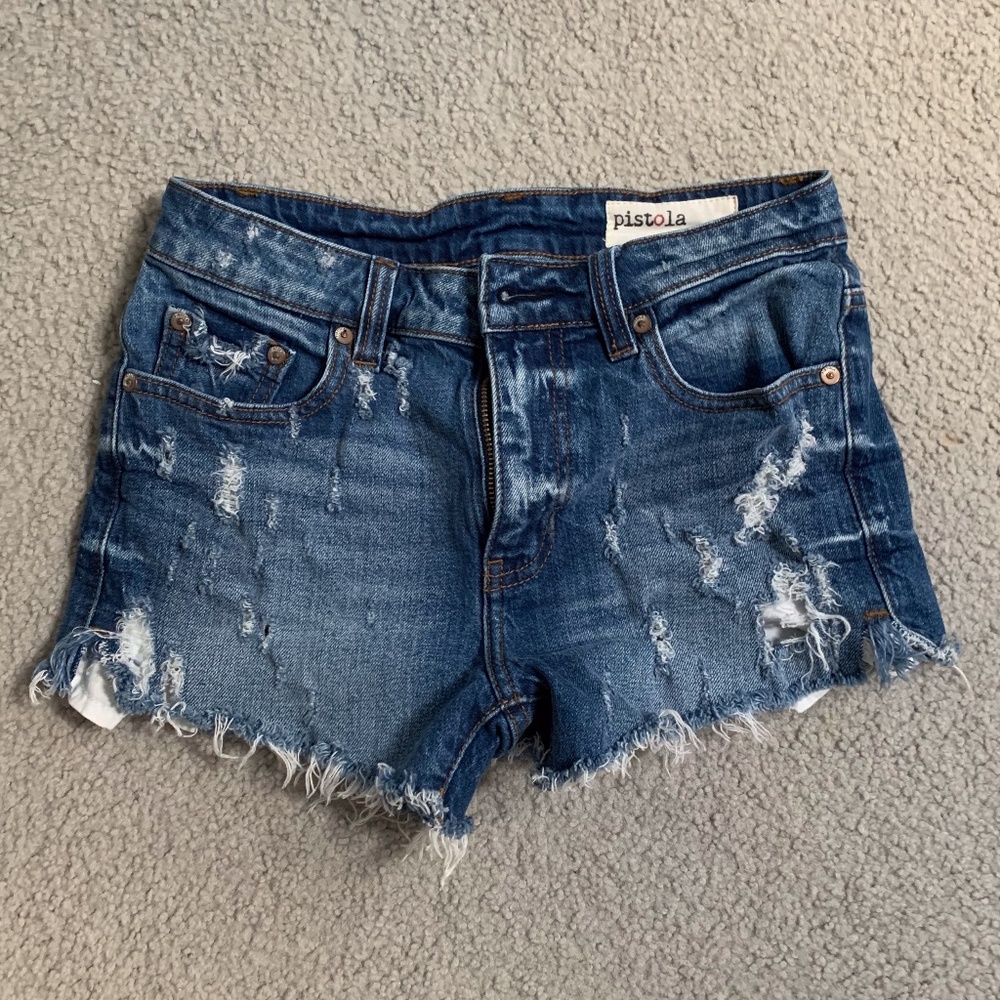 Pistola Distressed Jean Shorts
